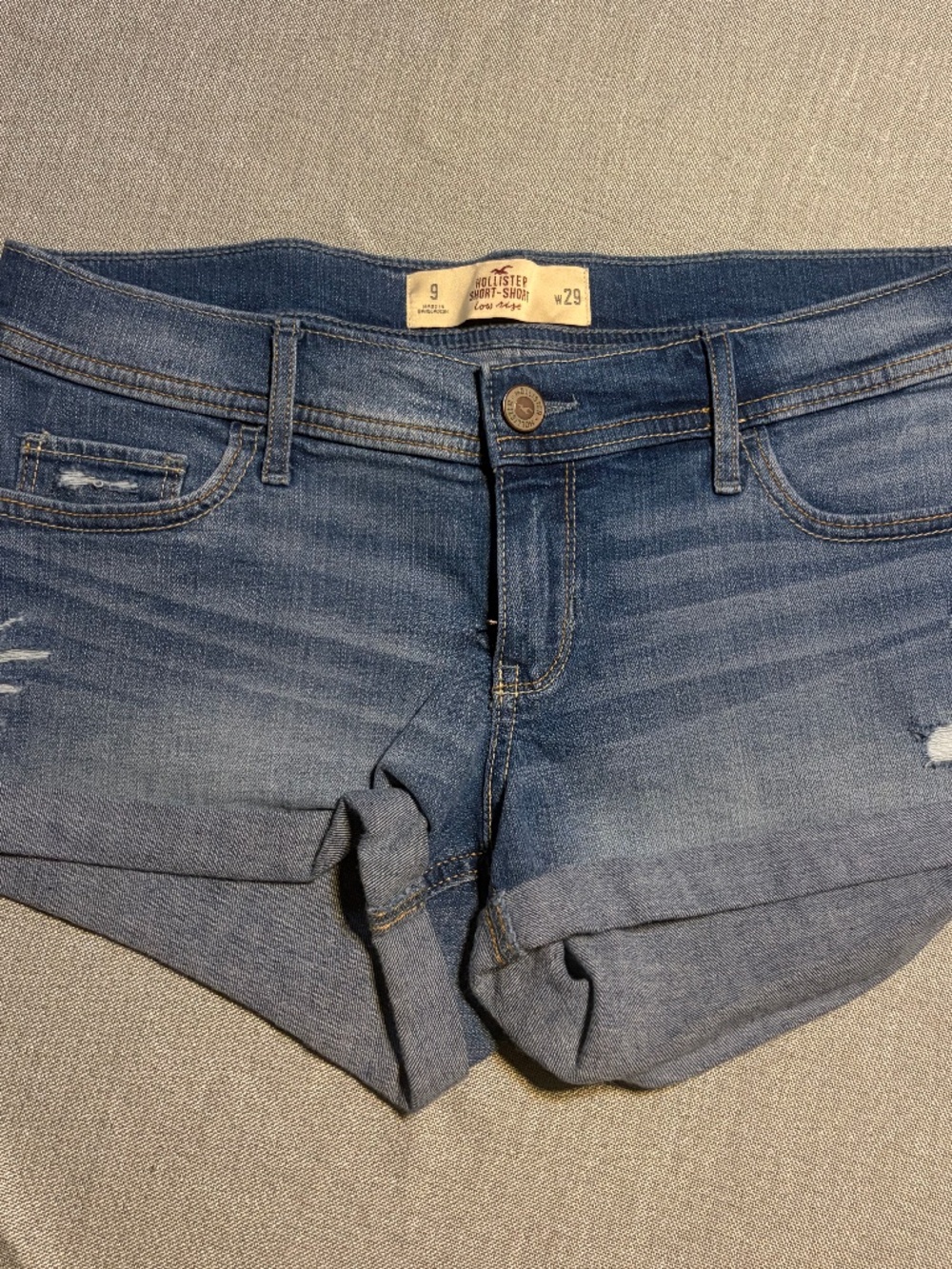 Hollister Jean Denim Short Shorts Rolled Cuffs/Cuffed BRAND NEW! Y2K Style 9